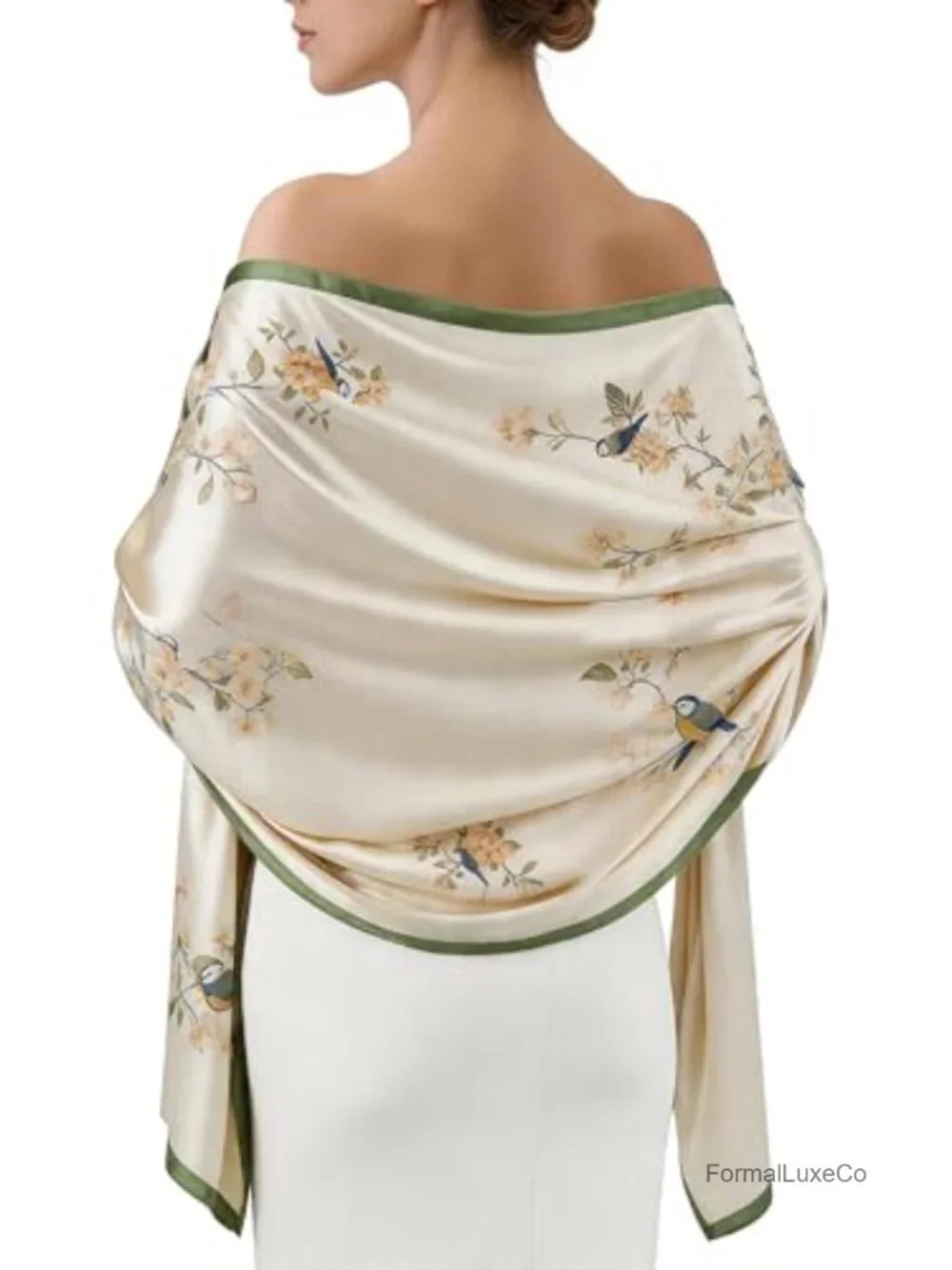 Elegant Long Chiffon Shawl, Silk-Like Formal Wrap Scarf, Lightweight Gift Packed